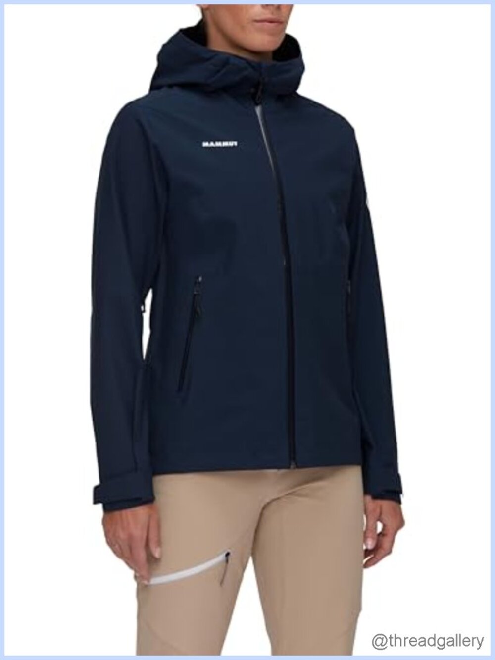 Women's Lightweight Hooded Rain Jacket Insulated Shell Zip Slant Pocket